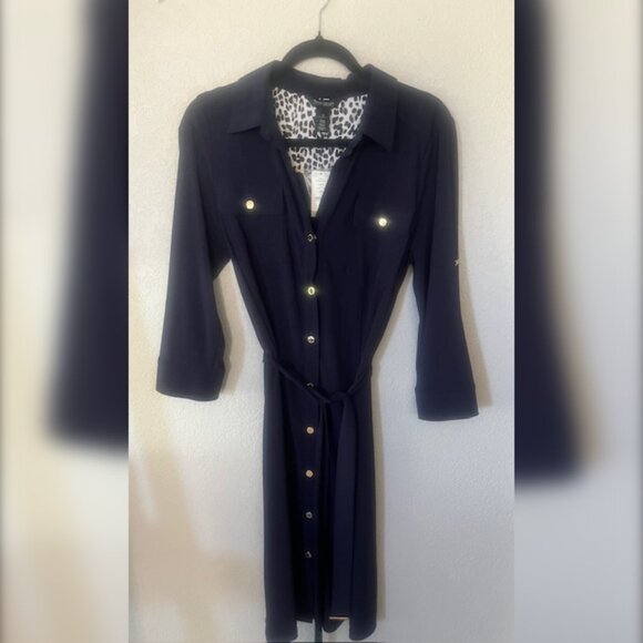 White House Black Market Navy Dress NWT Size 12 - Picture 1 of 3